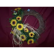 Custom made Grapevine Wreath with Silk Flowers