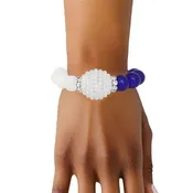 Blue & White Pearl Bead Bracelet