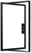 Caldwell - Pivot Steel Metal Exterior Grade 1-Lite Door with Clear Low-E Glass