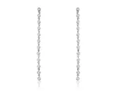 14K White Gold Diamond Dangle Earrings