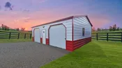 24x30x9 Metal Garage - Vertical Roof - Eagle Carports