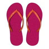Women's Sustainable Flip Flops Fuchsia with Orange Straps