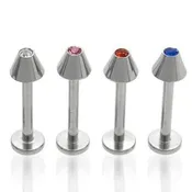 16G CZ Cone Labret