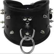Adjustable Leather Posture Collar – Lockable Neck Collar with Ring & Padding