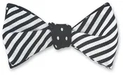 Black and White Striped Bow Tie with Windsor Dots - B710/2542