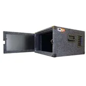 6 Space Rack in Gray with Padlock Door Handle