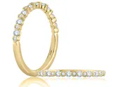 Alternating Bezel Set Half Circle Stackable Band