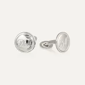 14K White Gold Custom Engraved Cufflinks for David