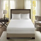 4" Gel Memory Foam with 3M Cover White Mattress Topper