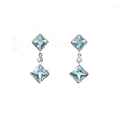14K Gold Aquamarine Double Dangle Earrings