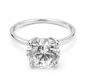 14K White Gold 1.97 CT Lab Grown Round Diamond Tulip Prong Solitaire Ring