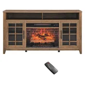 55 in. TV Media Stand with Electric Fireplace Insert and Heater