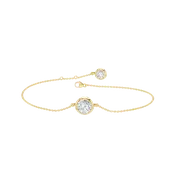 1.00ctw EF/VS Lab Grown Bezel Set RD Solitaire Bracelet 14KY