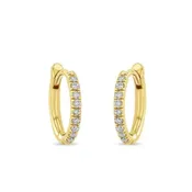 10.5mm Hinged Pave Huggie Hoops