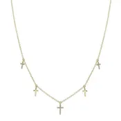 0.09CT 14K Y/G DIAMOND CROSS N