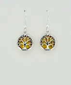 Amber Earrings, Tree of Life