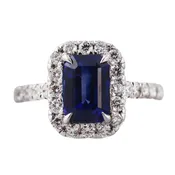 3.22ct Sapphire Diamond Gold Ring