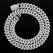 10mm Moissanite Cuban Link Chain – 925 Sterling Silver