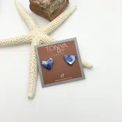 Blue Stone heart Earrings — Tonya Lov Jewelry