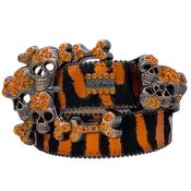Acid Wash Tiger Stripe Skull Pile Copper