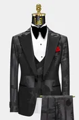 Black Abstract Designer Tuxedo – 3 Piece