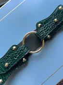 Claiborne Belt in Emerald Green Faux Croc with Green Strap