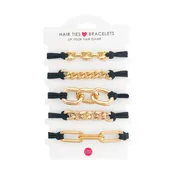 Black 5pc Hair Tie/Bracelet Set