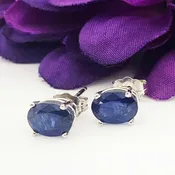 #16944 Oval Sapphire Solitaire Earrings