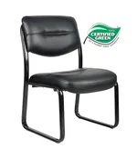 Boss Armless Black Sled Base Guest Chair