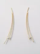 Gold Wire Earrings with Diamonds