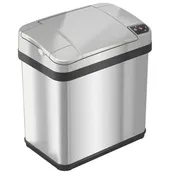 10 Liter / 2.5 Gallon Stainless Steel Sensor Bathroom Trash Can with AbsorbX Odor Filter