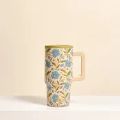 20 oz Lifestyle Flip Straw Tumbler - Poppin' Petals Aqua
