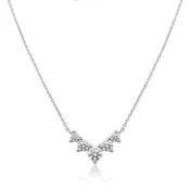 10K White Gold Lab GrownPetite Diamond Chevron Pendant - 0.20ctw