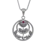 Circle Flower Stone Pendant