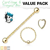3 Piece Twisted Rope Jewelry Set (16 & 14 gauge)