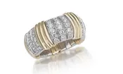 18K Xpandable Picchiotti Gold Accented Ring with Diamonds