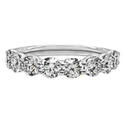 1/2 Way 8 Stone Round Shared prong Set Buttercup Style Diamond Wedding Band