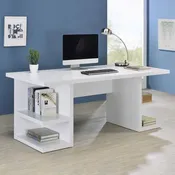 Alice Writing Desk White with Open Shelves — Furniture Mattress Depot