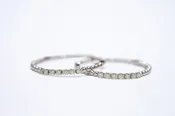 Diamond bubble hoop earrings