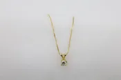 14ky Diamond Pendant Necklace (Solitare Pendant)