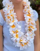 Double Plumeria Silk Lei