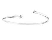 0.06ct Round Diamonds in 18K White Gold Skinny Cuff Bracelet