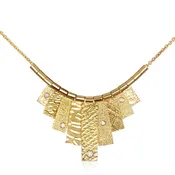 14k 9 Tab Necklace with White Diamonds