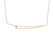 Double Wire with Diamond Pendant