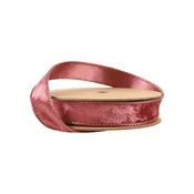 1" Reversible Frosted Velvet Wired Ribbon | Rose/Rose | 10 Yard Roll