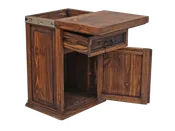 1 Drawer/1 Door Rustic Nightstand w/Hidden Gun Cabinet