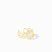 Adjustable Curb Chain Ring with Pavé Accent