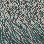 Flowing flame Beaded Sequin Lace (Green)