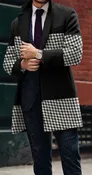Men's Stitching Mid Length Coat