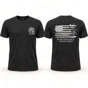 Fishin' Day Apparel Men's Performance Fishing Flag T-Shirt - Black